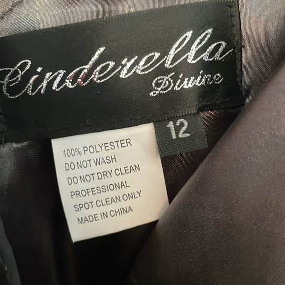 Gorgeous charcoal grey high low strapless dress. Bought in Montreal. - Picture 4 of 9